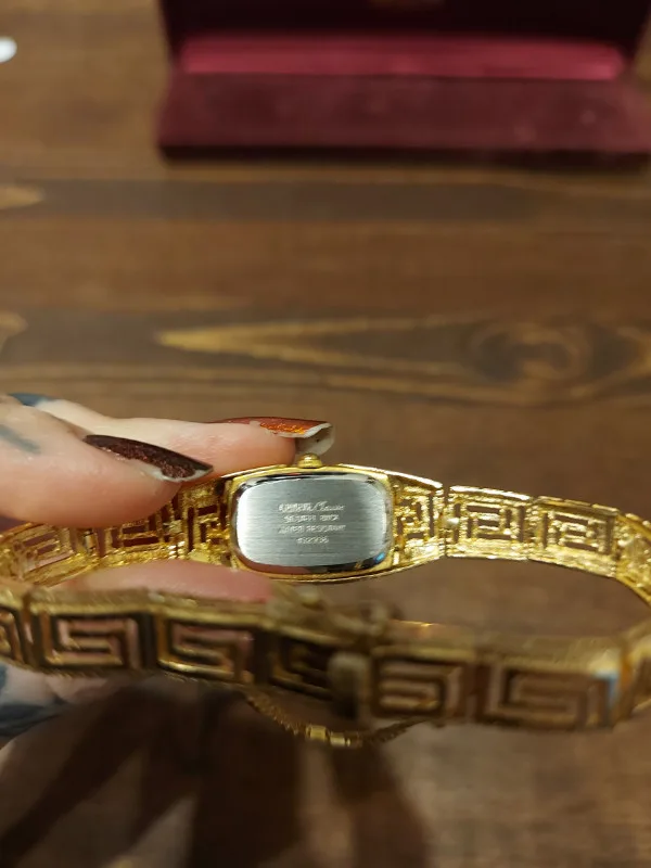 14K Gold Ladies Greek Key Watch by The Museum Company image indicator(6)
