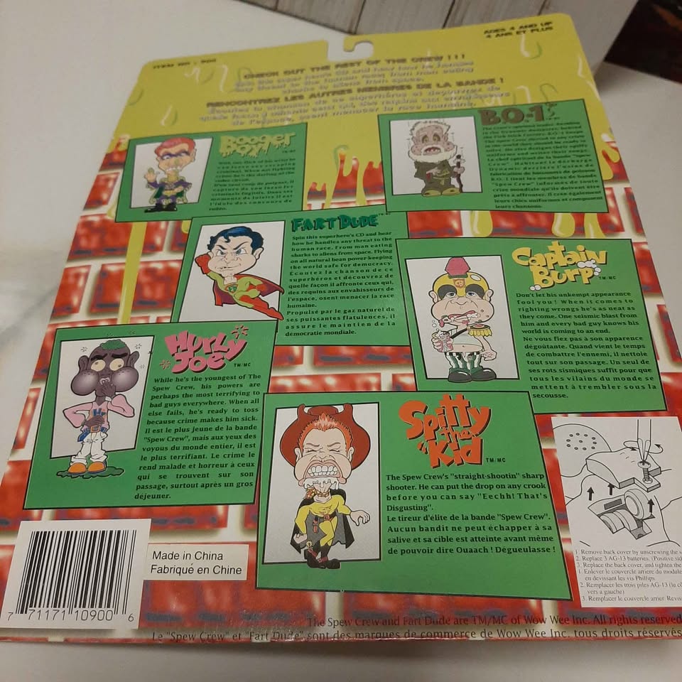 Rare The Spew Crew Fart Dude Action Figure and CD - photo 4