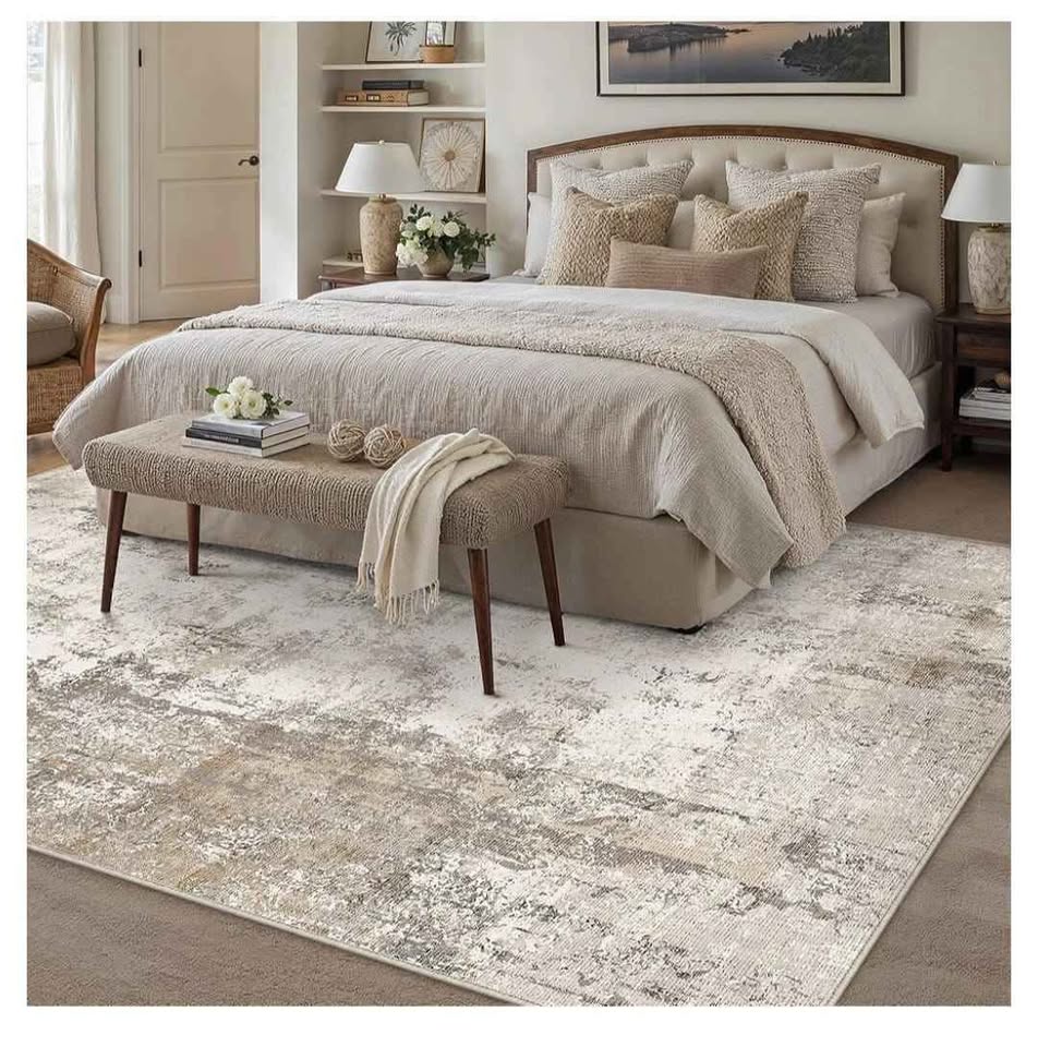 Brand New 9x12 Washable Rug - Grey/Orange/Yellow - photo 2