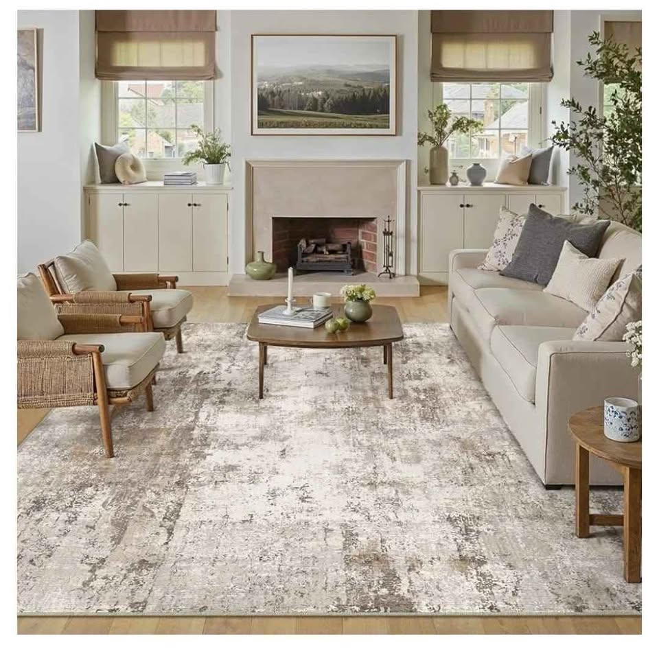 Brand New 9x12 Washable Rug - Grey/Orange/Yellow - photo 4