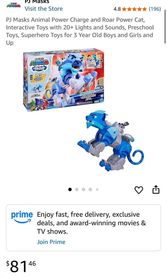 Brand new PJ Masks Animal Power Charge and Roar Power Cat toy image indicator(5)