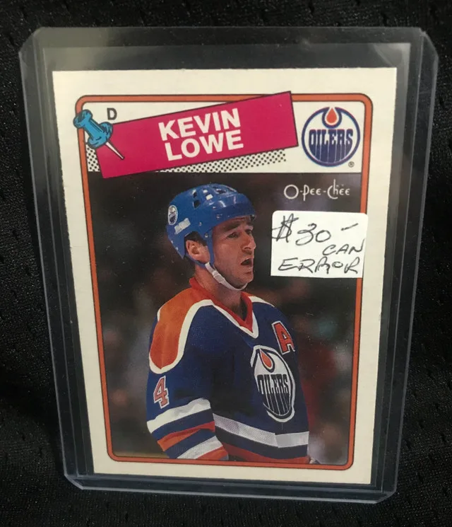 1988 O-Pee-Chee Kevin Lowe (error with Gretzky's Stats) thumbnail