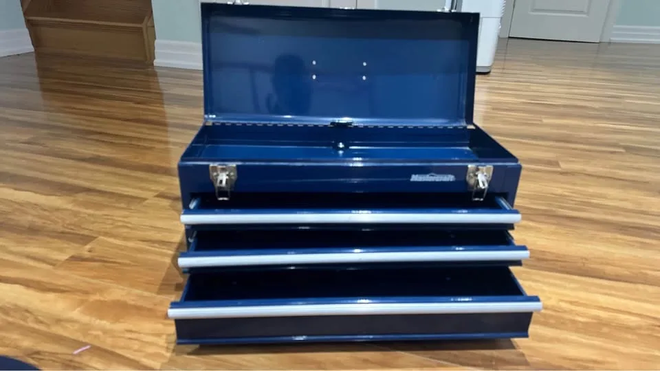 Mastercraft 3 drawers blue toolbox chest image indicator(2)