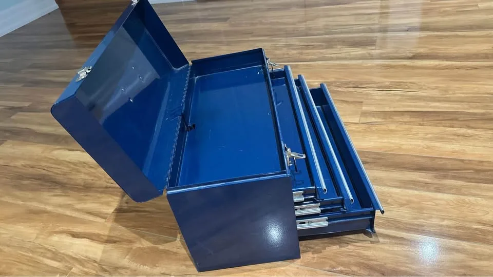 Mastercraft 3 drawers blue toolbox chest image indicator(3)