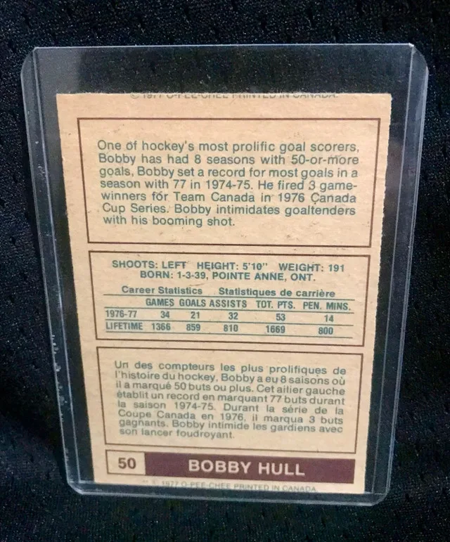 1977-78 OPC Bobby Hull Rookie Winnipeg Jets Card image indicator(2)