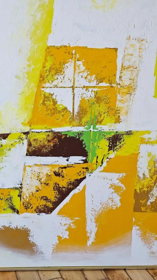 Lee Renolds Signed Abstract Oil Painting (48x60) image indicator(3)