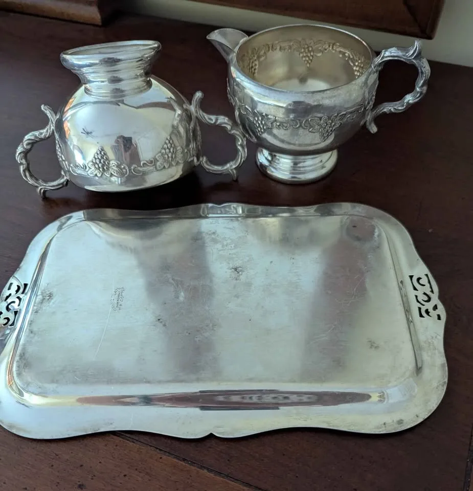 Viking Plate Cream and Sugar Bowl and Tray image indicator(2)