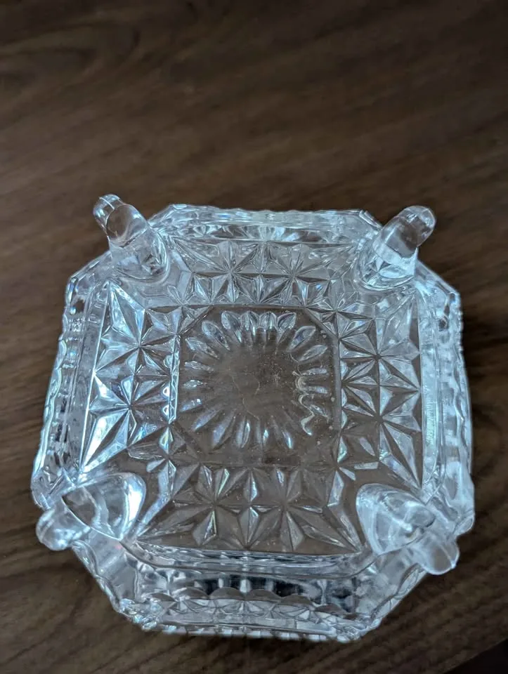 East German Crystal Etched Bird Footed Bowl image indicator(4)