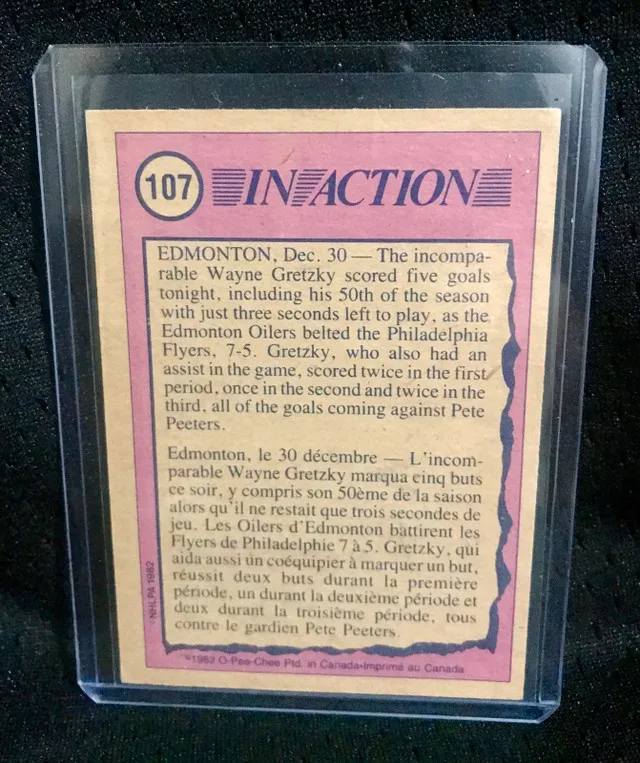 1982 O-PEE-CHEE Wayne Gretzky IN ACTION #107 NHL image indicator(2)