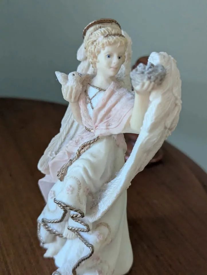 Angel Figurine with Bird's Nest & Dove image indicator(3)