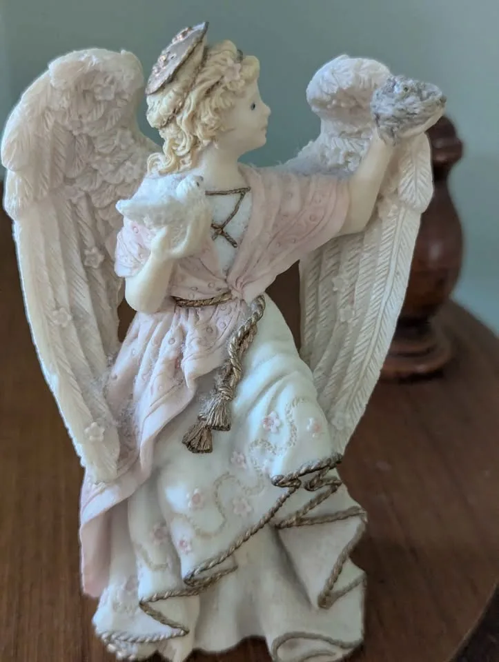 Angel Figurine with Bird's Nest & Dove image indicator(7)