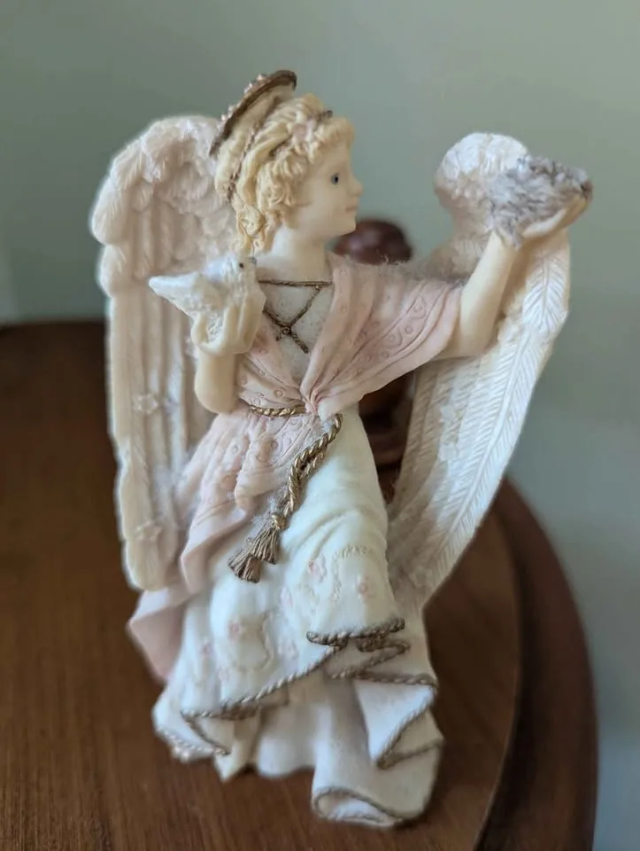 Angel Figurine with Bird's Nest & Dove image indicator(8)