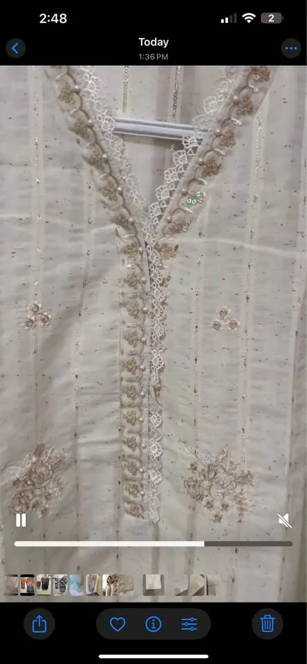 Elegant white Zelbury Original Shirt Dupatta image indicator(2)