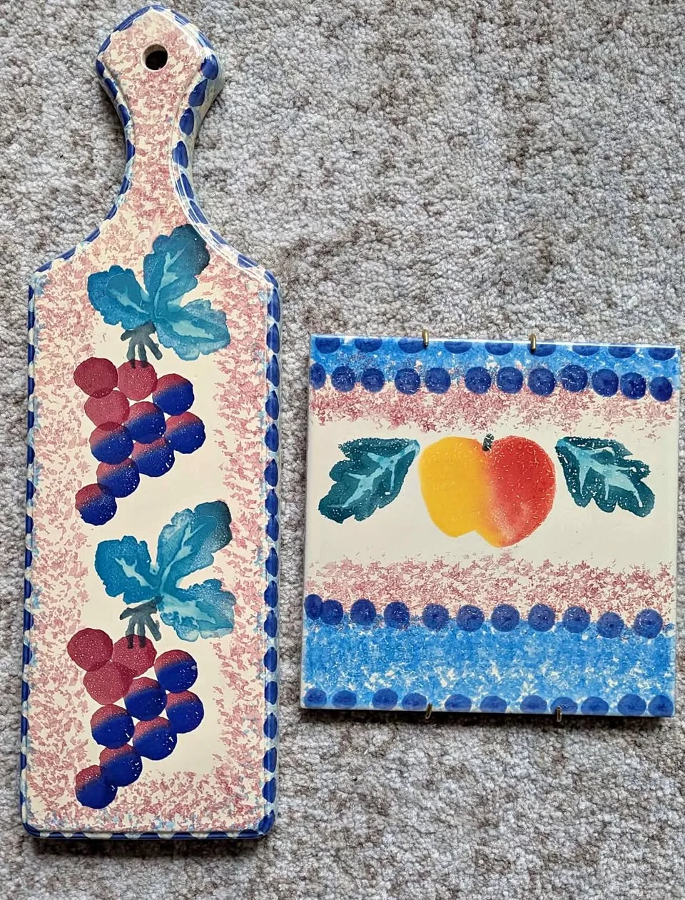 Italian Hand Painted Hot Plate and Charcuterie plate thumbnail