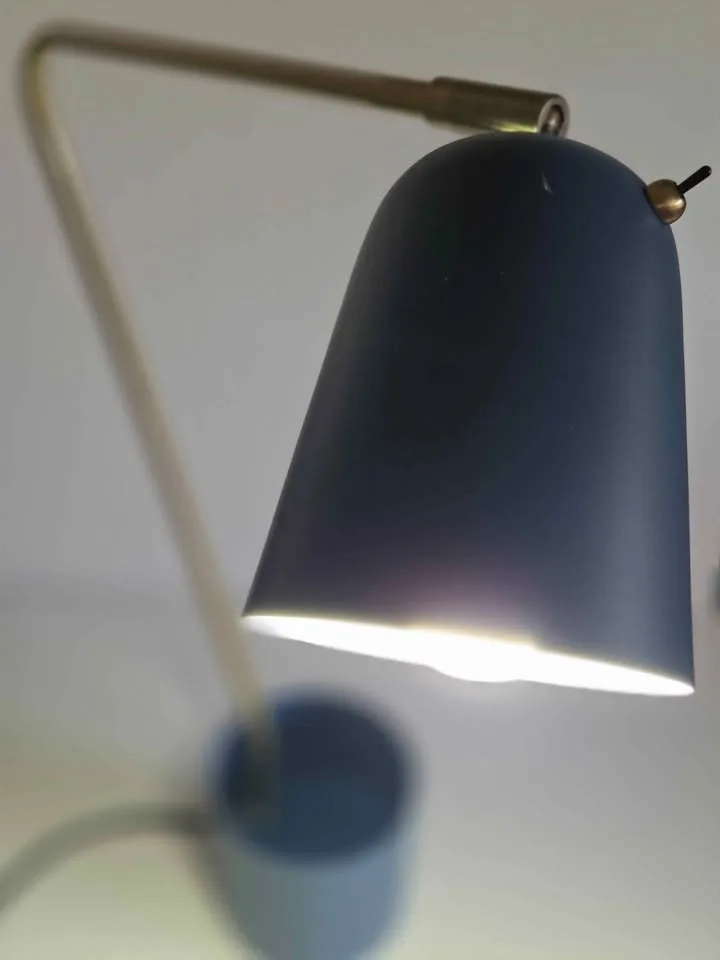 Navy Blue & Brass Desk Lamp with USB Port image indicator(3)