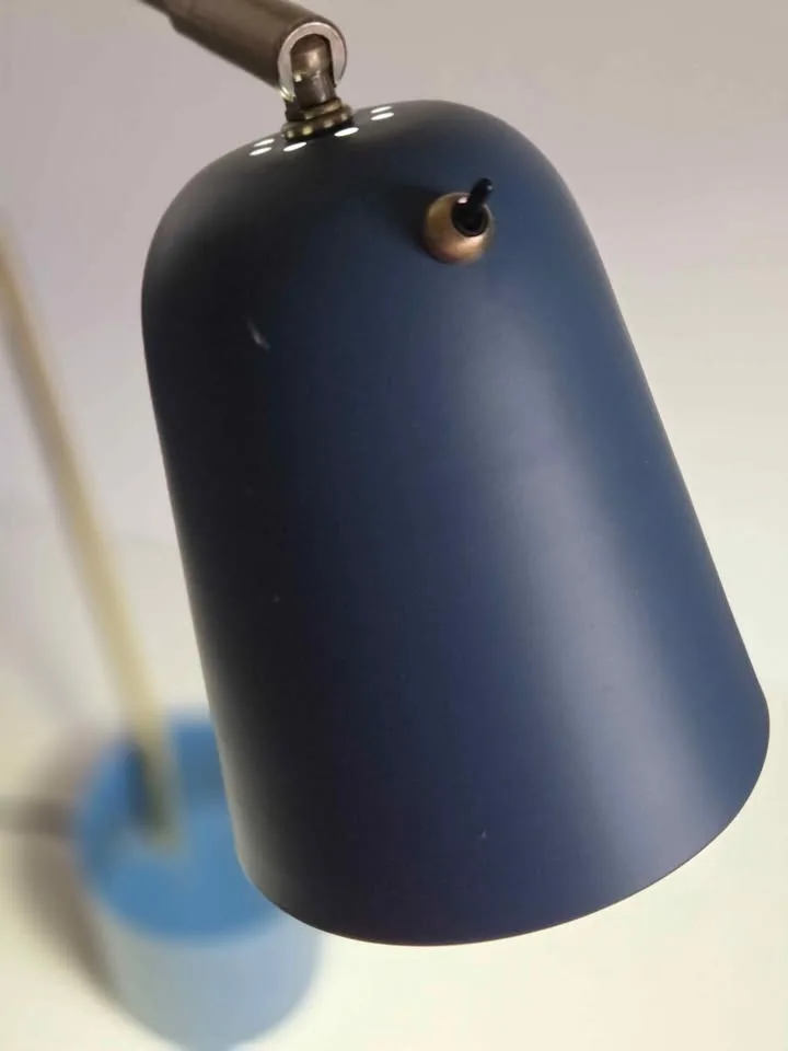 Navy Blue & Brass Desk Lamp with USB Port image indicator(4)