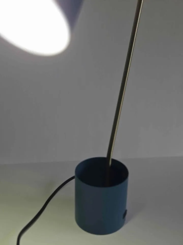 Navy Blue & Brass Desk Lamp with USB Port image indicator(6)