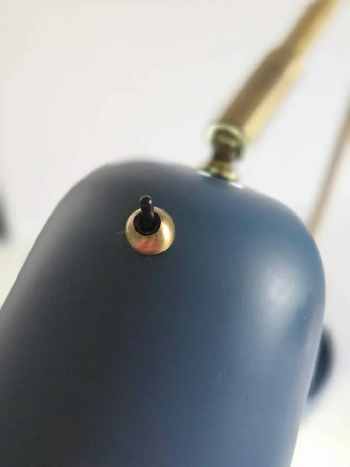 Navy Blue & Brass Desk Lamp with USB Port image indicator(7)