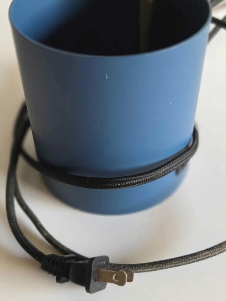 Navy Blue & Brass Desk Lamp with USB Port image indicator(9)