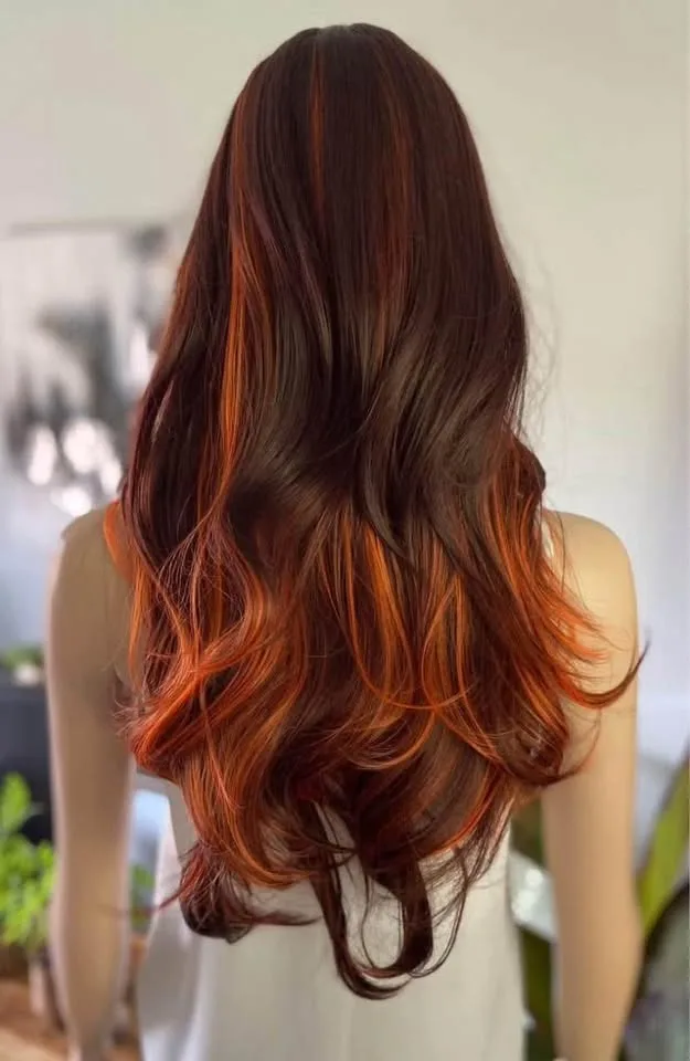 Fiery Brown & Orange Layered Synthetic Wig image indicator(7)