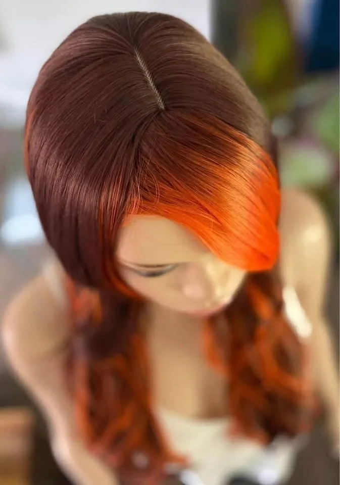 Fiery Brown & Orange Layered Synthetic Wig image indicator(8)
