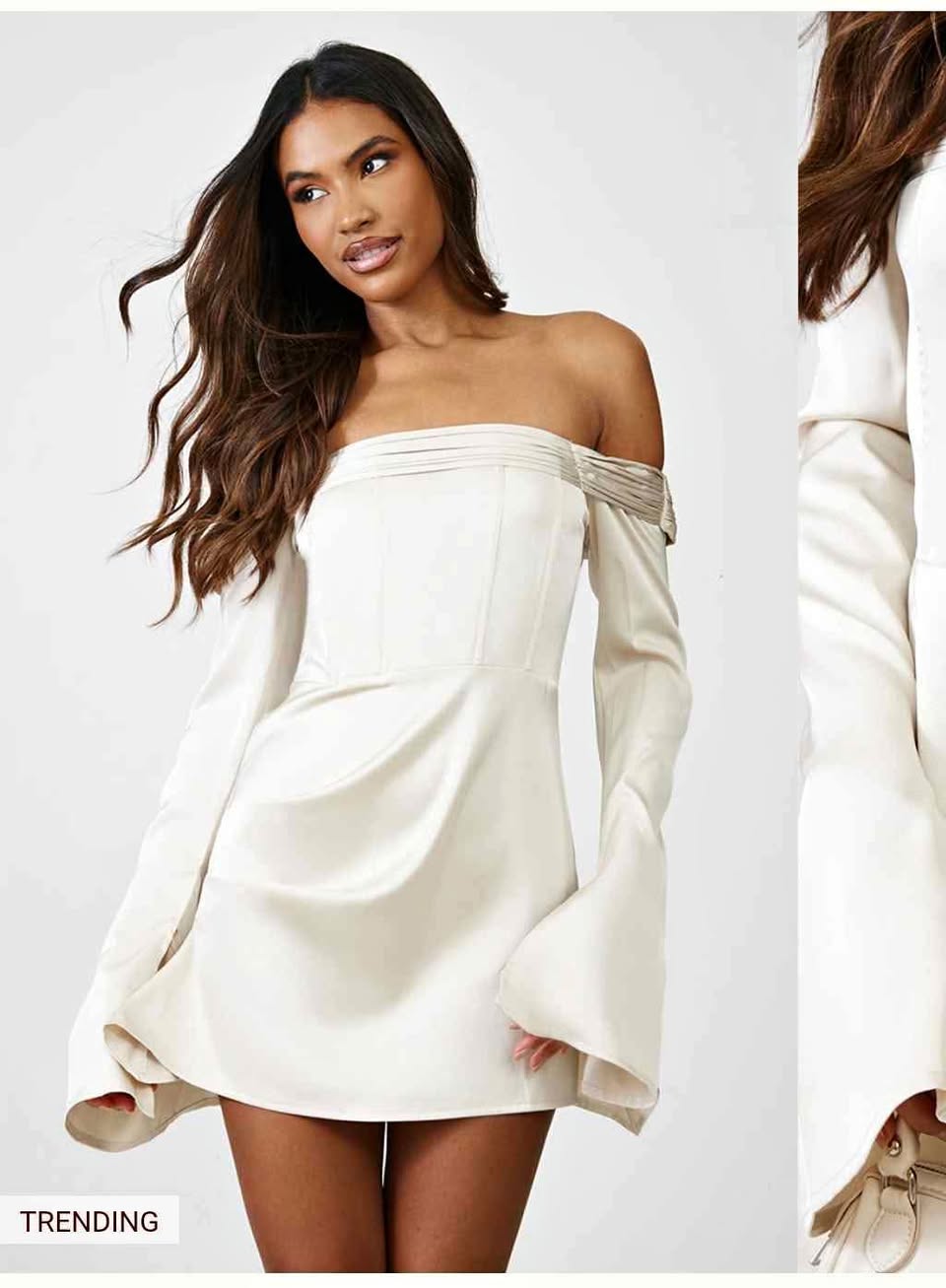 Champagne Satin Shift Dress