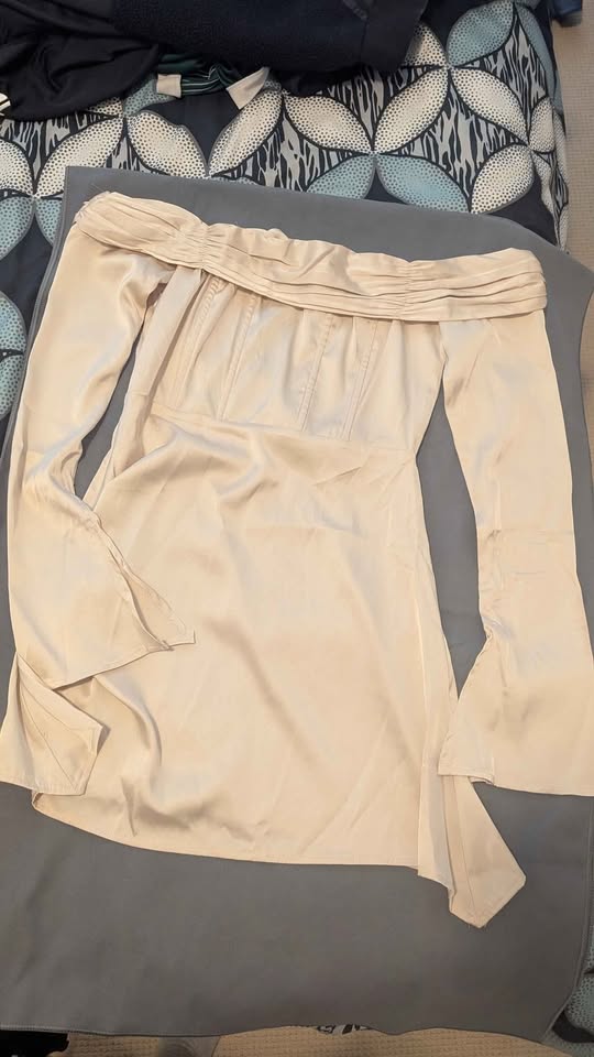 Champagne Satin Shift Dress - photo 3