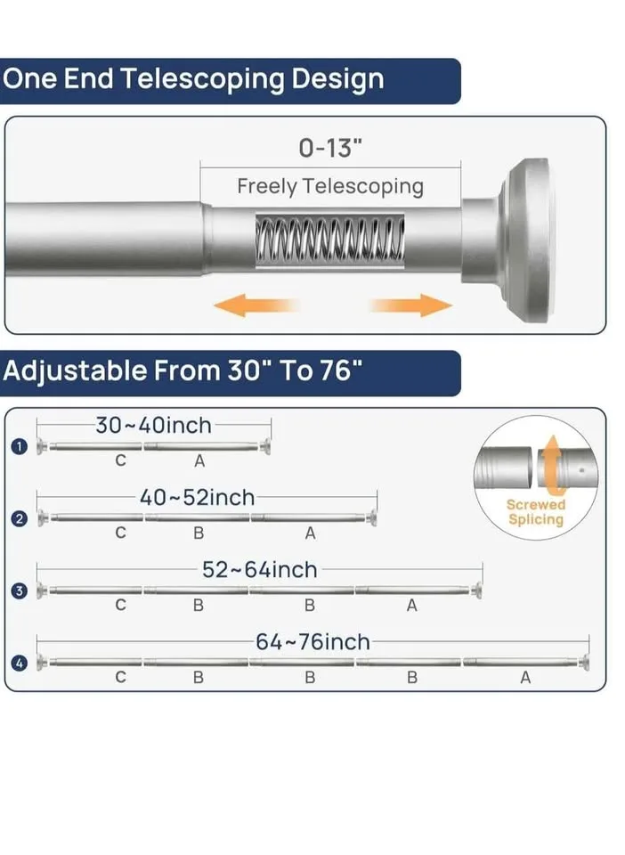 Tension Curtain Rod (33'-76') image indicator(4)