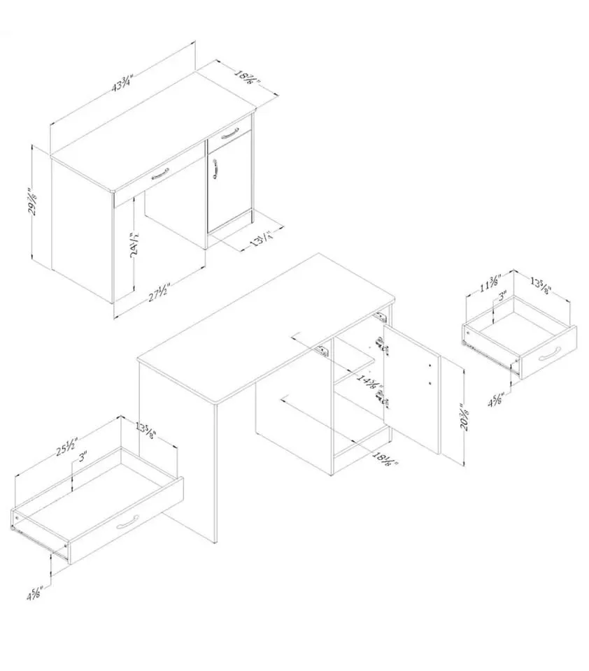 Computer Desk with Adjustable Shelves image indicator(2)