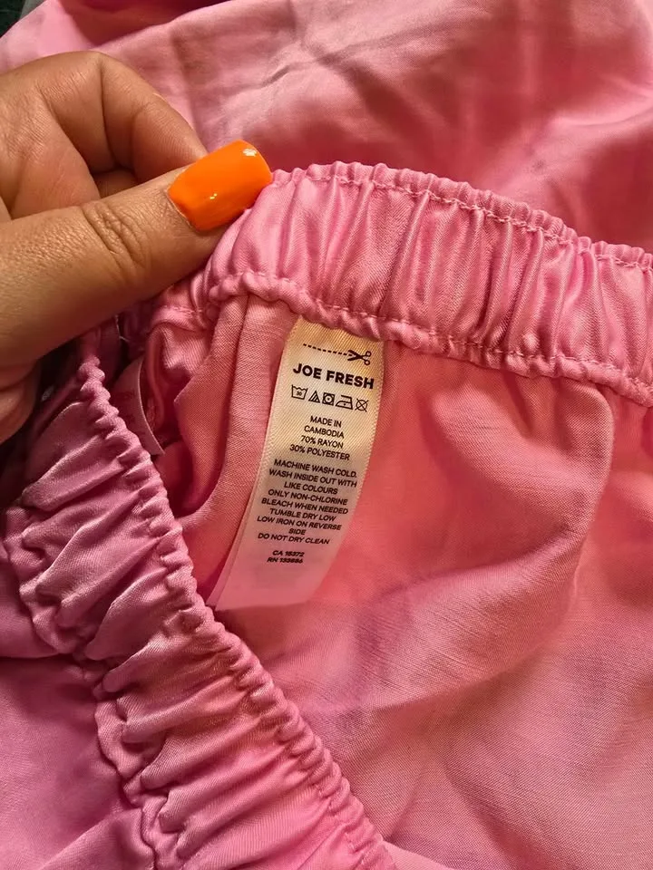 🌸 Brand New Size XL Joe Fresh Pink Satin Pajama Set 💕 image indicator(5)