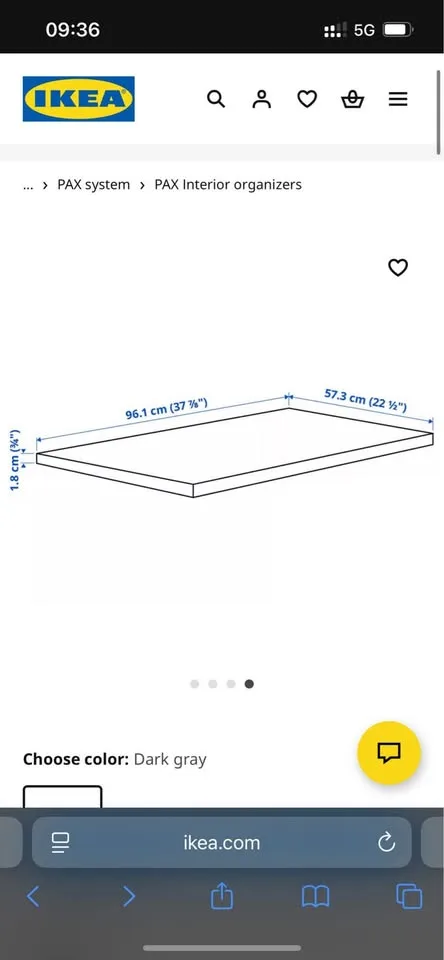 KOMPLEMENT Shelf, 100x58 cm - for IKEA PAX image indicator(3)