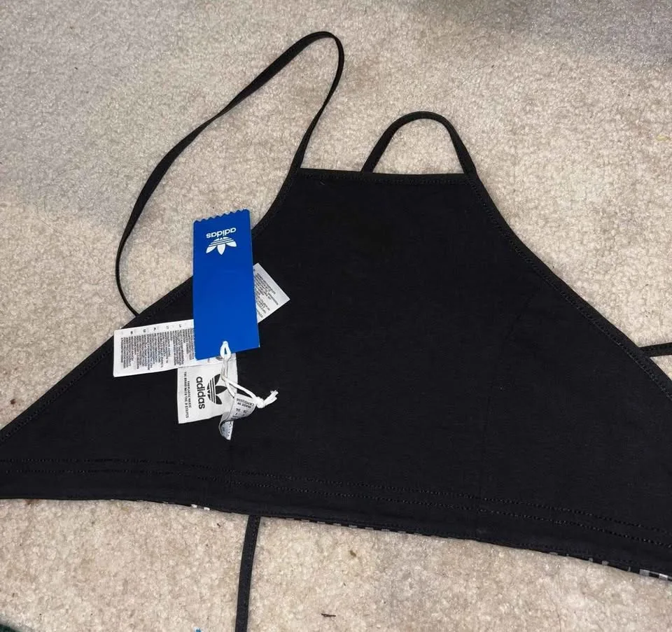 Brand New Adidas Gingham Top – Size XS (Black/White) 🖤🤍 image indicator(2)