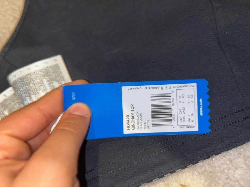 Brand New Adidas Gingham Top – Size XS (Black/White) 🖤🤍 image indicator(3)