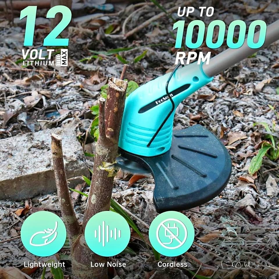 Cordless Grass Trimmer – HooSeen 12V with Battery