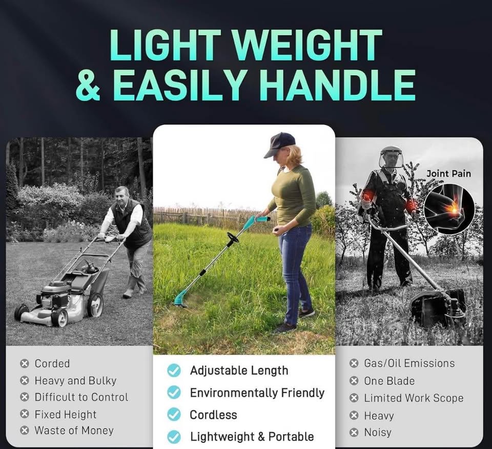 Cordless Grass Trimmer – HooSeen 12V with Battery - photo 2