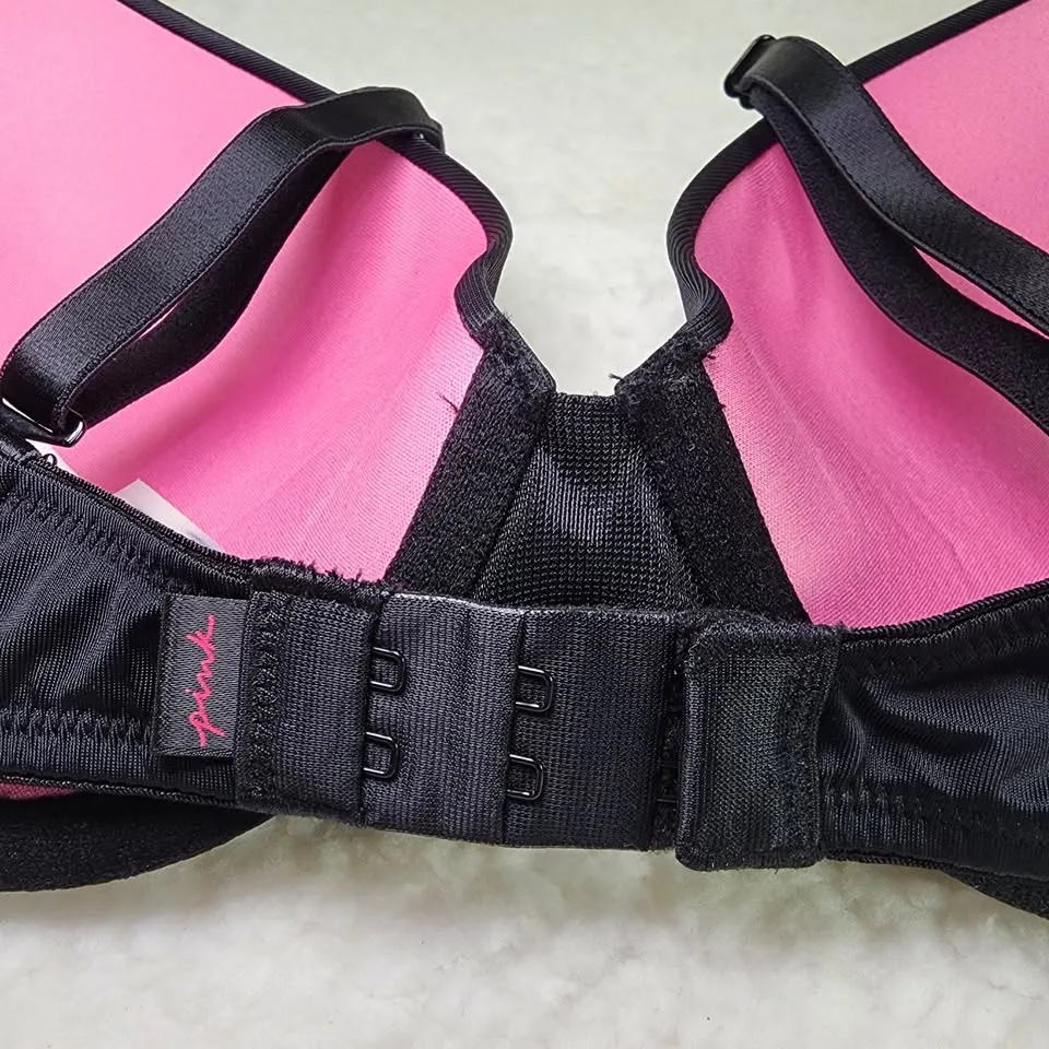 32D Pink Victorias Secret Wear Everywhere Push-Up Black Bra image indicator(2)