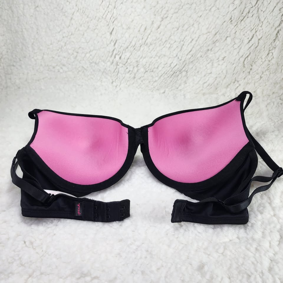 32D Pink Victorias Secret Wear Everywhere Push-Up Black Bra - photo 3