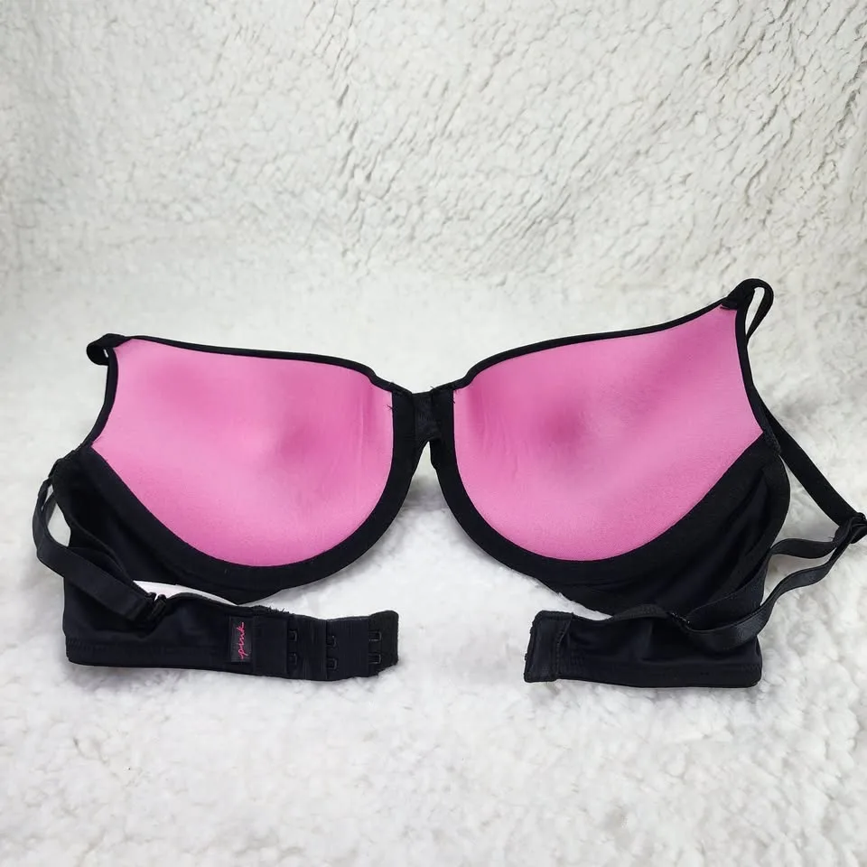 32D Pink Victorias Secret Wear Everywhere Push-Up Black Bra image indicator(3)