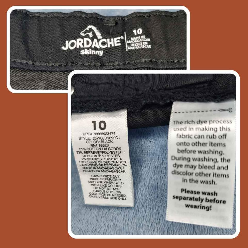 JORDACHE Girls Skinny Jeans, Black, Size 10, NWOT - photo 4