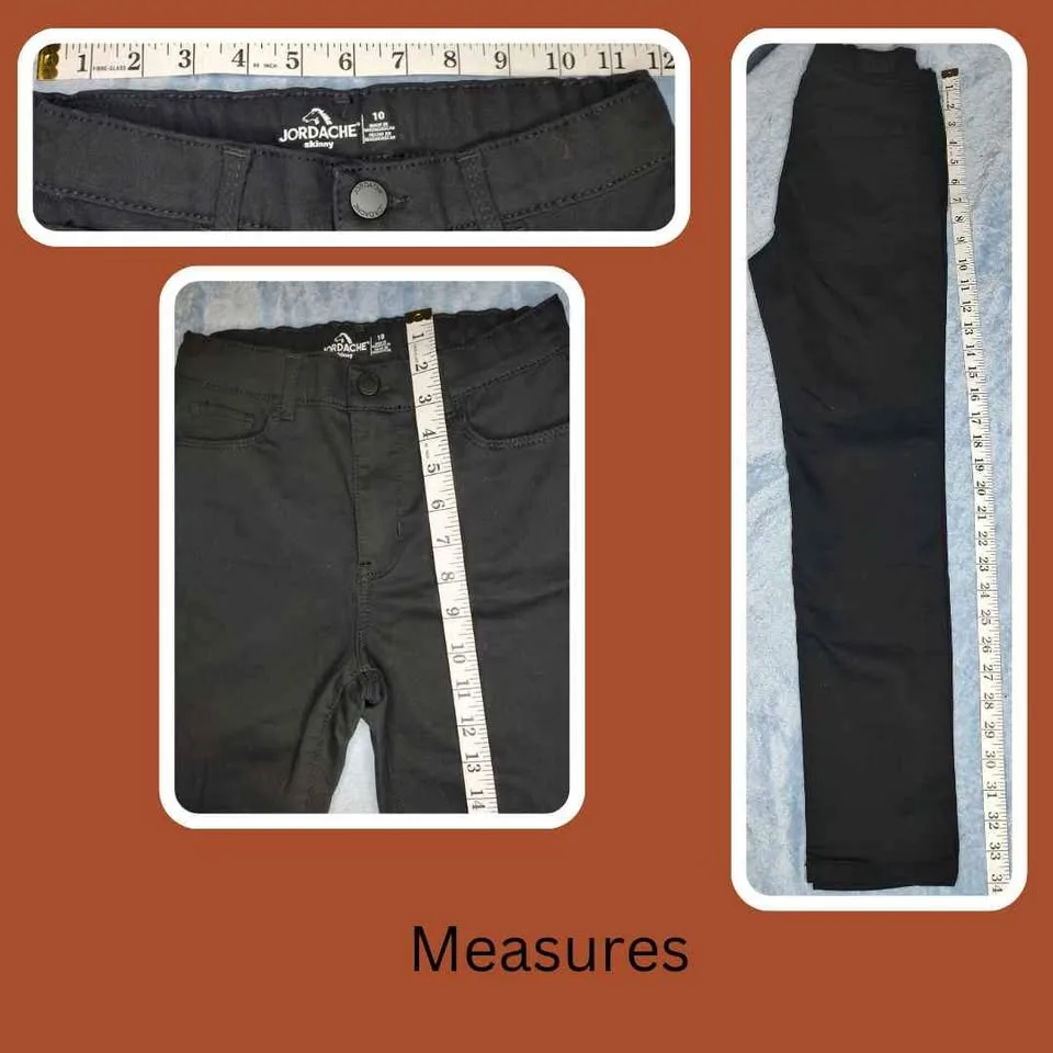 JORDACHE Girls Skinny Jeans, Black, Size 10, NWOT image indicator(5)