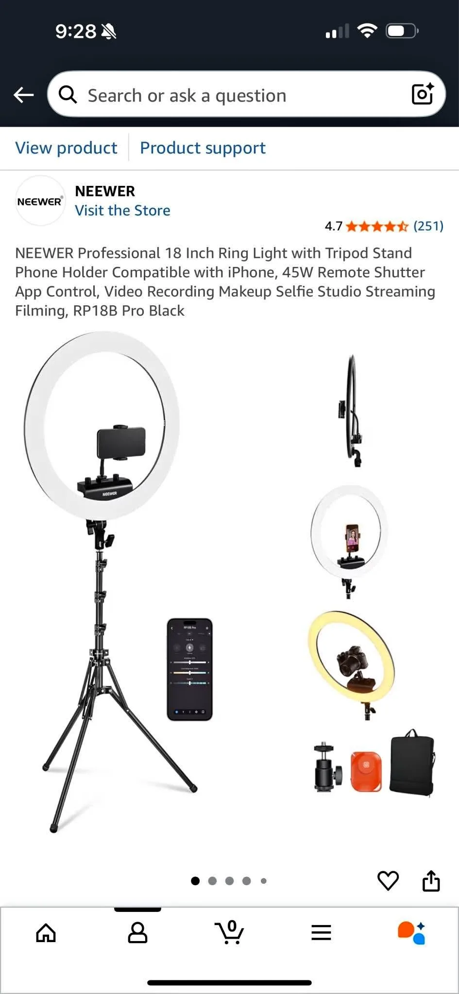 Neewer ringlight with stand