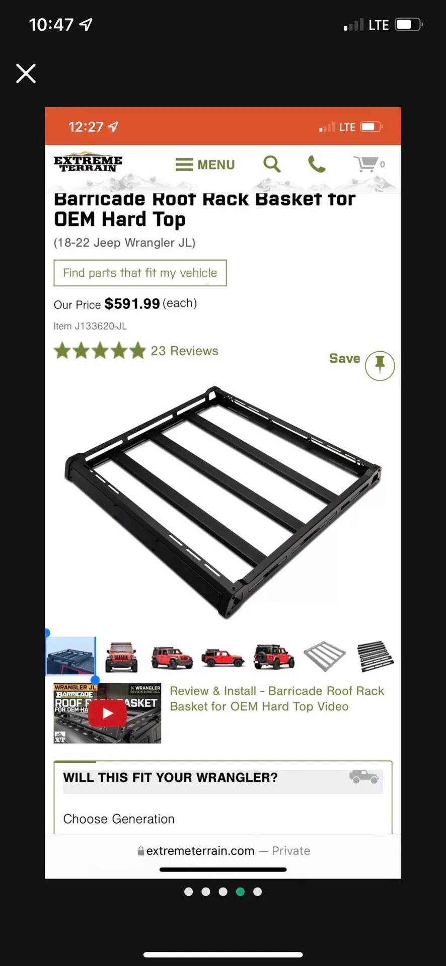 Barricade Roof Rack Basket Hard Top Jeep JL 🥕 image indicator(2)