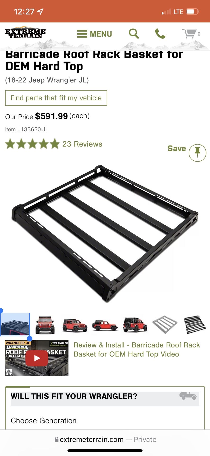 Barricade Roof Rack Basket Hard Top Jeep JL 🥕 - photo 4