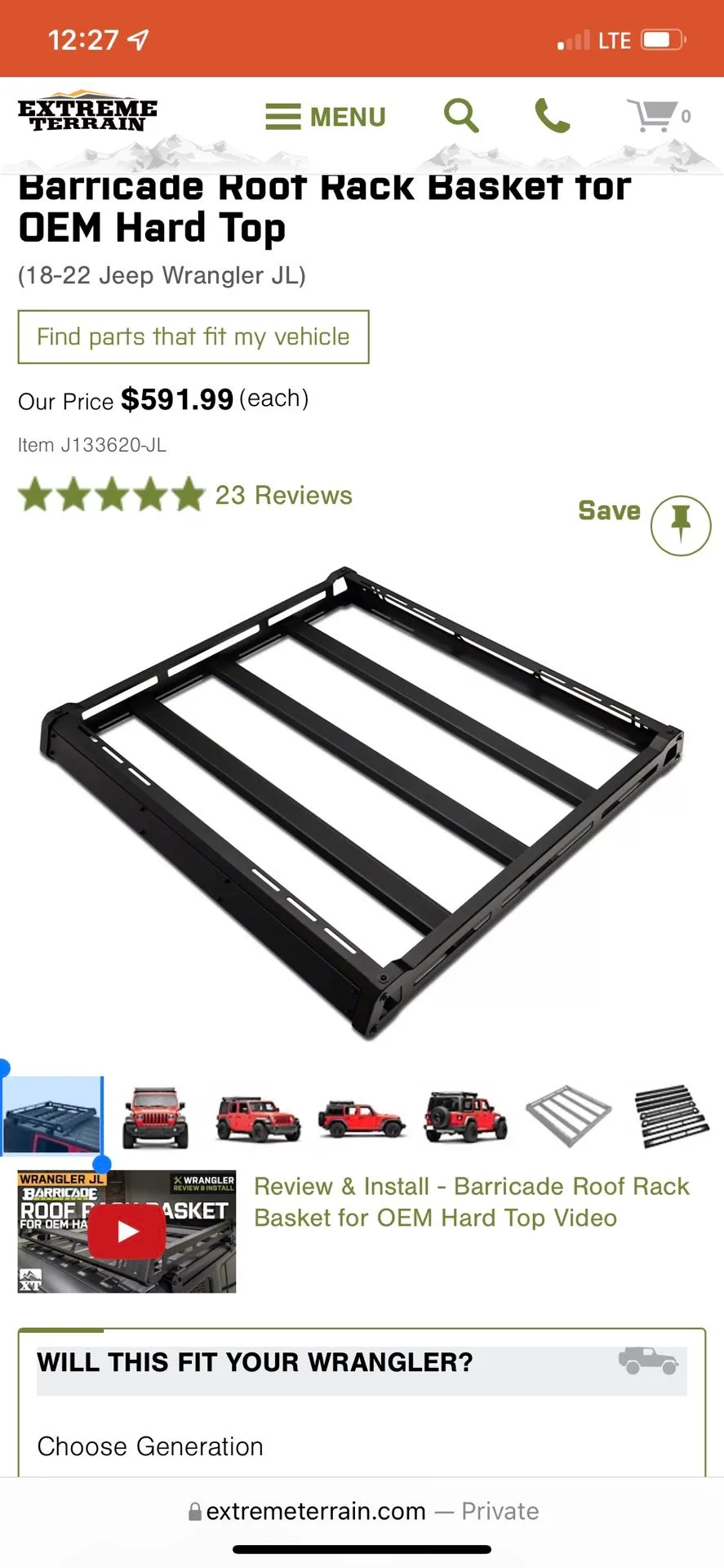 Barricade Roof Rack Basket Hard Top Jeep JL 🥕 image indicator(4)