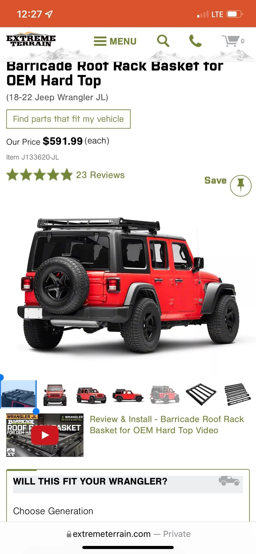 Barricade Roof Rack Basket Hard Top Jeep JL 🥕 image indicator(5)