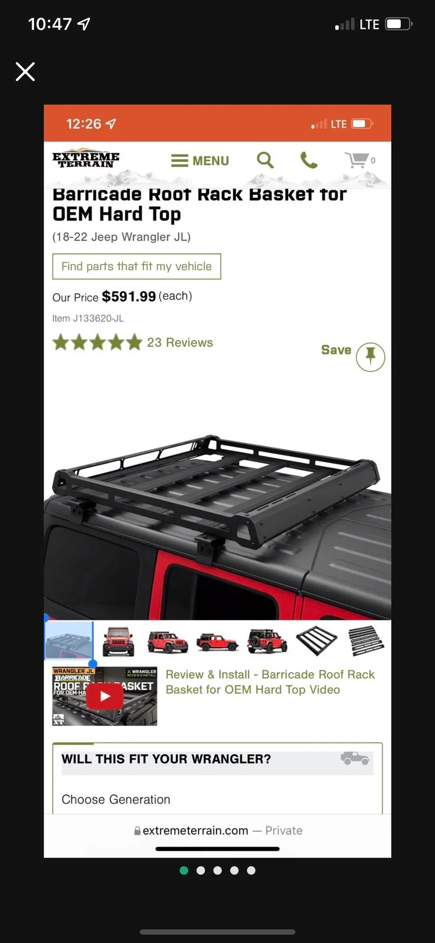 Barricade Roof Rack Basket Hard Top Jeep JL 🥕 image indicator(3)