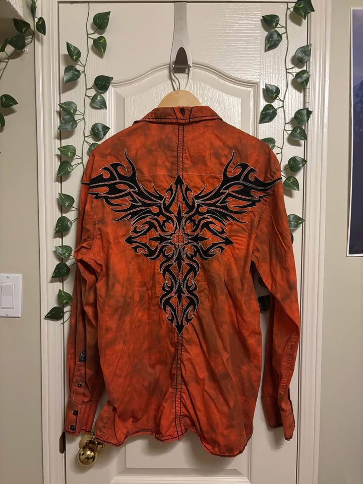 vintage y2k roar long sleeve button up shirt - photo 2