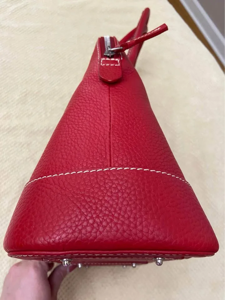 Vintage Dooney & Bourke Red Pebble Leather Satchel, *New! image indicator(3)