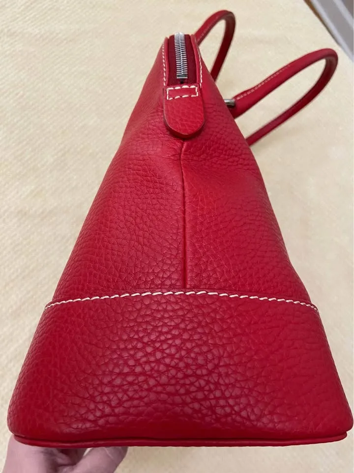 Vintage Dooney & Bourke Red Pebble Leather Satchel, *New! image indicator(4)