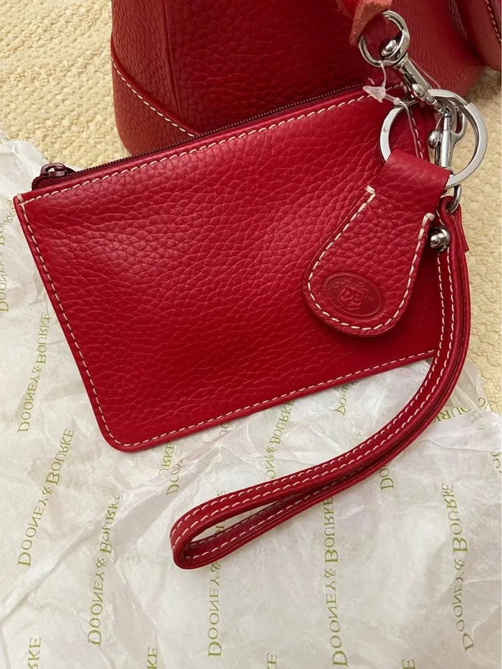 Vintage Dooney & Bourke Red Pebble Leather Satchel, *New! image indicator(6)